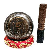 Buddhist Machine Made Singing Bowl, [mantra] Carved Inside, [select Accessories]