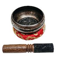 Buddhist Machine Made Singing Bowl, [mantra] Carved Inside, [select Accessories]
