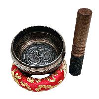 Buddhist Machine Made Singing Bowl, [mantra] Carved Inside, [select Accessories]