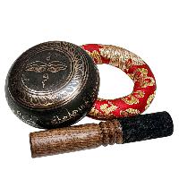 Buddhist Machine Made Singing Bowl, [mantra] Carved Inside, [select Accessories]