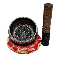 Buddhist Machine Made Singing Bowl, [mantra] Carved Inside, [select Accessories]