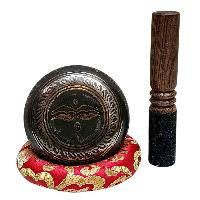 Buddhist Machine Made Singing Bowl, [mantra] Carved Inside, [select Accessories]