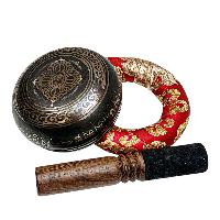 Buddhist Machine Made Singing Bowl, [mantra] Carved Inside, [select Accessories]