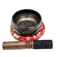 Buddhist Machine Made Singing Bowl, [mantra] Carved Inside, [select Accessories]