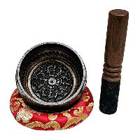 Buddhist Machine Made Singing Bowl, [mantra] Carved Inside, [select Accessories]