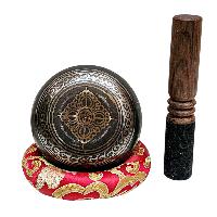 Buddhist Machine Made Singing Bowl, [mantra] Carved Inside, [select Accessories]