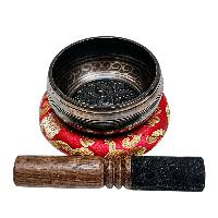 Buddhist Machine Made Singing Bowl, [mantra] Carved Inside, [select Accessories]