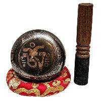 Buddhist Machine Made Singing Bowl, [mantra] Carved Inside, [select Accessories]