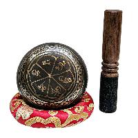 Buddhist Machine Made Singing Bowl, [mantra] Carved Inside, [select Accessories]