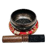 Buddhist Machine Made Singing Bowl, [mantra] Carved Inside, [select Accessories]