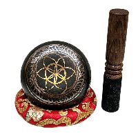 Buddhist Machine Made Singing Bowl, [mantra] Carved Inside, [select Accessories]