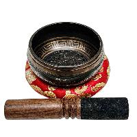 Buddhist Machine Made Singing Bowl, [mantra] Carved Inside, [select Accessories]