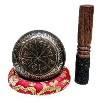 Buddhist Machine Made Singing Bowl, [mantra] Carved Inside, [select Accessories]