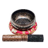Buddhist Machine Made Singing Bowl, [mantra] Carved Inside, [select Accessories]