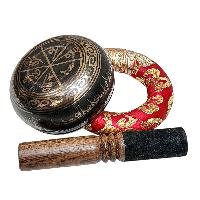 Buddhist Machine Made Singing Bowl, [mantra] Carved Inside, [select Accessories]