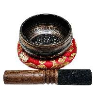 Buddhist Machine Made Singing Bowl, [mantra] Carved Inside, [select Accessories]