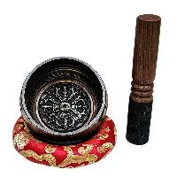 Buddhist Machine Made Singing Bowl, [mantra] Carved Inside, [select Accessories]