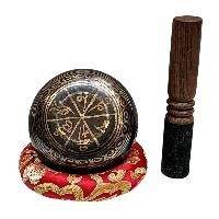 Buddhist Machine Made Singing Bowl, [mantra] Carved Inside, [select Accessories]