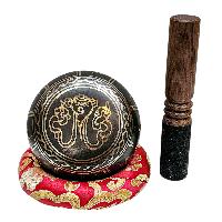 Buddhist Machine Made Singing Bowl, [mantra] Carved Inside, [select Accessories]