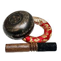 Buddhist Machine Made Singing Bowl, [mantra] Carved Inside, [select Accessories]