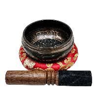 Buddhist Machine Made Singing Bowl, [mantra] Carved Inside, [select Accessories]