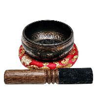 Buddhist Machine Made Singing Bowl, [mantra] Carved Inside, [select Accessories]