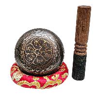 Buddhist Machine Made Singing Bowl, [mantra] Carved Inside, [select Accessories]