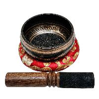 Buddhist Machine Made Singing Bowl, [mantra] Carved Inside, [select Accessories]