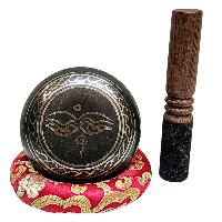 Buddhist Machine Made Singing Bowl, [mantra] Carved Inside, [select Accessories]