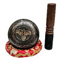 Buddhist Machine Made Singing Bowl, [mantra] Carved Inside, [select Accessories]