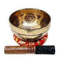 Singing Bowl, Buddhist Hand Beaten, With Fine Etching Carving, [shakyamuni Buddha], [select Accessories]