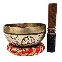 Singing Bowl, Buddhist Hand Beaten, With Fine Etching Carving, [seven Chakra], [select Accessories]