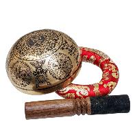 Singing Bowl, Buddhist Hand Beaten, With Fine Etching Carving, [medicine Buddha], [select Accessories]