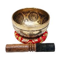 Singing Bowl, Buddhist Hand Beaten, With Fine Etching Carving, [padmasambhava], [select Accessories]