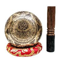 Singing Bowl, Buddhist Hand Beaten, With Fine Etching Carving, [padmasambhava], [select Accessories]