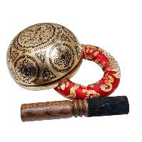Singing Bowl, Buddhist Hand Beaten, With Fine Etching Carving, [white Tara], [select Accessories]