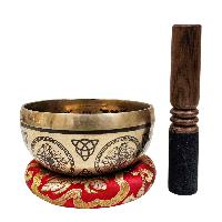Singing Bowl, Buddhist Hand Beaten, With Fine Etching Carving, [white Tara], [select Accessories]