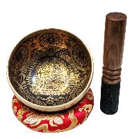Singing Bowl, Buddhist Hand Beaten, With Fine Etching Carving, [white Tara], [select Accessories]