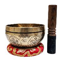 Singing Bowl, Buddhist Hand Beaten, With Fine Etching Carving, [amitabha Buddha], [select Accessories]