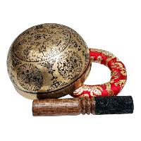 Singing Bowl, Buddhist Hand Beaten, With Fine Etching Carving, [sahasrabhuja Avalokitesvara], [select Accessories]