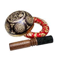 Singing Bowl, Buddhist Hand Beaten, With Fine Etching Carving, [om - Hindu], [select Accessories]