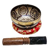 Singing Bowl, Buddhist Hand Beaten, With Fine Etching Carving, [om - Hindu], [select Accessories]