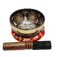 Singing Bowl, Buddhist Hand Beaten, With Fine Etching Carving, [endless Knot], [select Accessories]