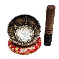 Singing Bowl, Buddhist Hand Beaten, With Fine Etching Carving, [endless Knot], [select Accessories]