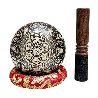 Singing Bowl, Buddhist Hand Beaten, With Fine Etching Carving, [endless Knot], [select Accessories]