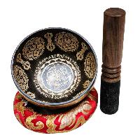 Singing Bowl, Buddhist Hand Beaten, With Fine Etching Carving, [dharmachakra], [select Accessories]
