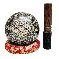 Singing Bowl, Buddhist Hand Beaten, With Fine Etching Carving, [dharmachakra], [select Accessories]
