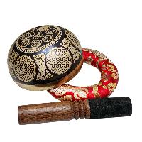 Singing Bowl, Buddhist Hand Beaten, With Fine Etching Carving, [samadhi], [select Accessories]