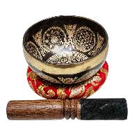 Singing Bowl, Buddhist Hand Beaten, With Fine Etching Carving, [samadhi], [select Accessories]