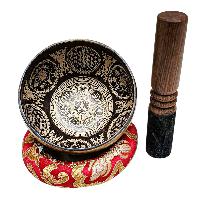 Singing Bowl, Buddhist Hand Beaten, With Fine Etching Carving, [samadhi], [select Accessories]